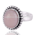 Joyería del anillo de la plata esterlina 925 de la piedra preciosa del ópalo rosado